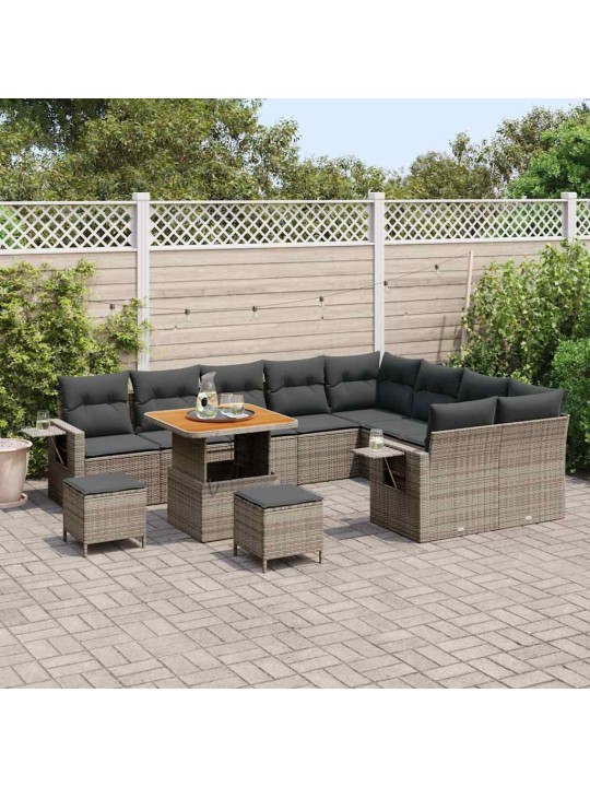 Dārza dīvānu komplekts manuāls 12 pcs pelēka 80 x 80 x 71 cm