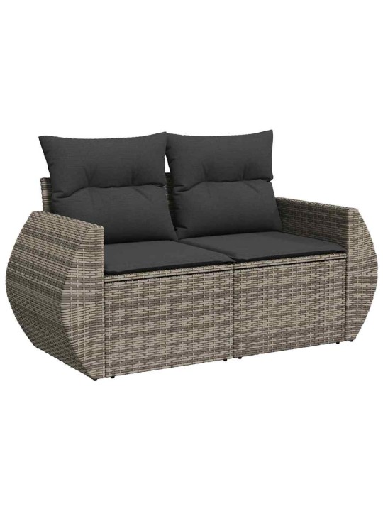 Dārza dīvānu komplekts 10 pcs pelēka 110 x 55 x 71 cm