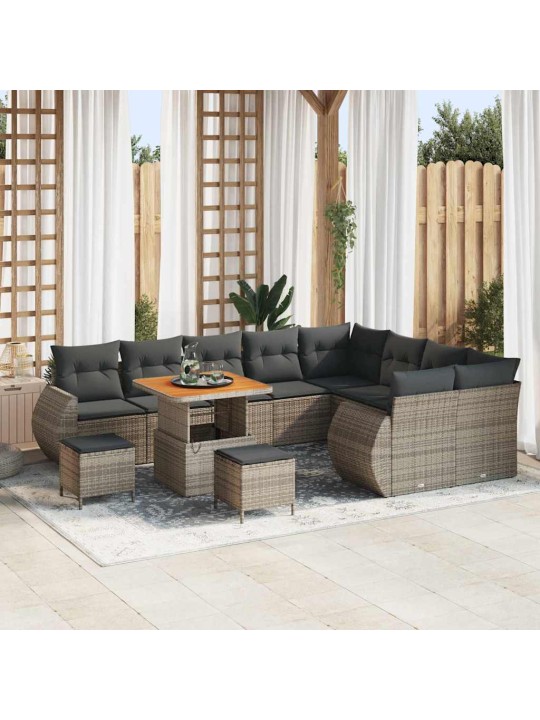 Dārza dīvānu komplekts 12 pcs pelēka 80 x 80 x 71 cm