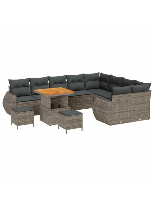 Dārza dīvānu komplekts 12 pcs pelēka 80 x 80 x 71 cm
