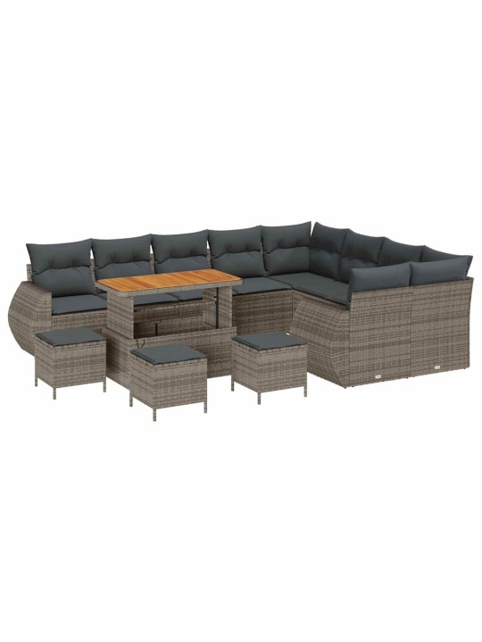 Dārza dīvānu komplekts 13 pcs pelēka 110 x 55 x 71 cm