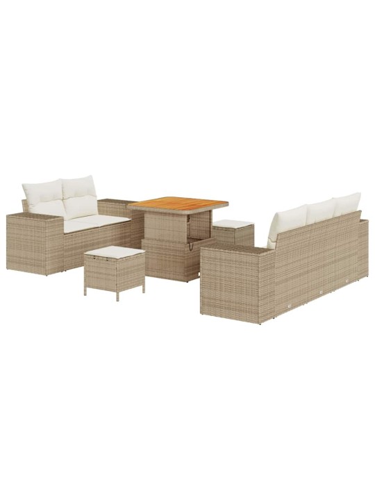 Dārza dīvānu komplekts 8 pcs bēša un krēmkrāsa 80 x 80 x 71 cm