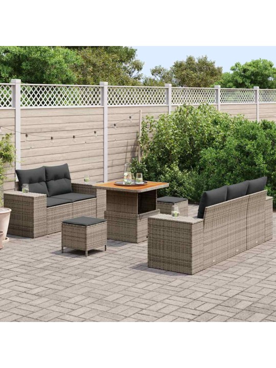 Dārza dīvānu komplekts ar spilvenu 8 pcs pelēka 80 x 80 x 71 cm