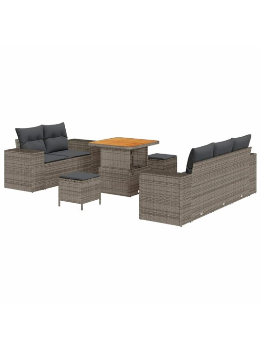 Dārza dīvānu komplekts ar spilvenu 8 pcs pelēka 80 x 80 x 71 cm