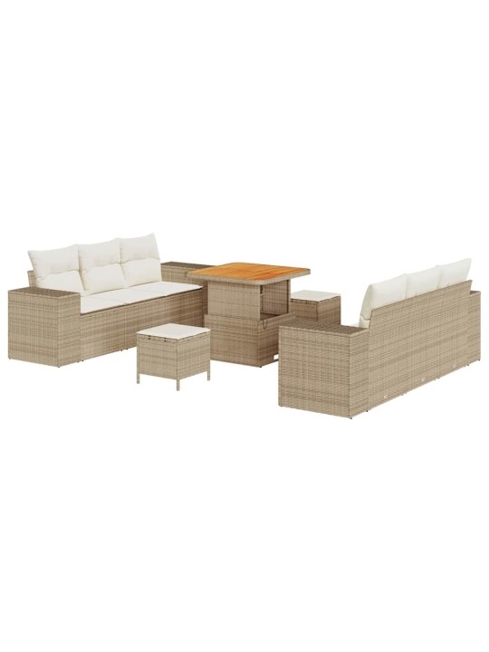 Dārza dīvānu komplekts 9 pcs bēša un krēmkrāsa 80 x 80 x 71 cm