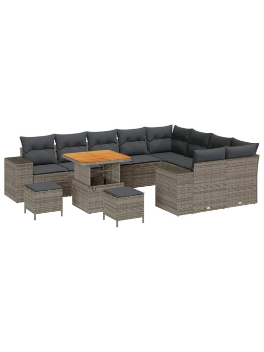 Dārza dīvānu komplekts 12 pcs pelēka 80 x 80 x 71 cm