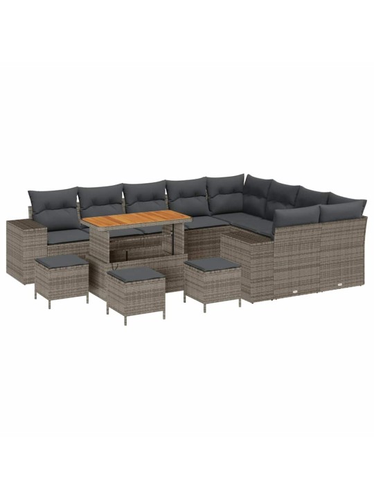 Dārza dīvānu komplekts 13 pcs pelēka 110 x 55 x 71 cm