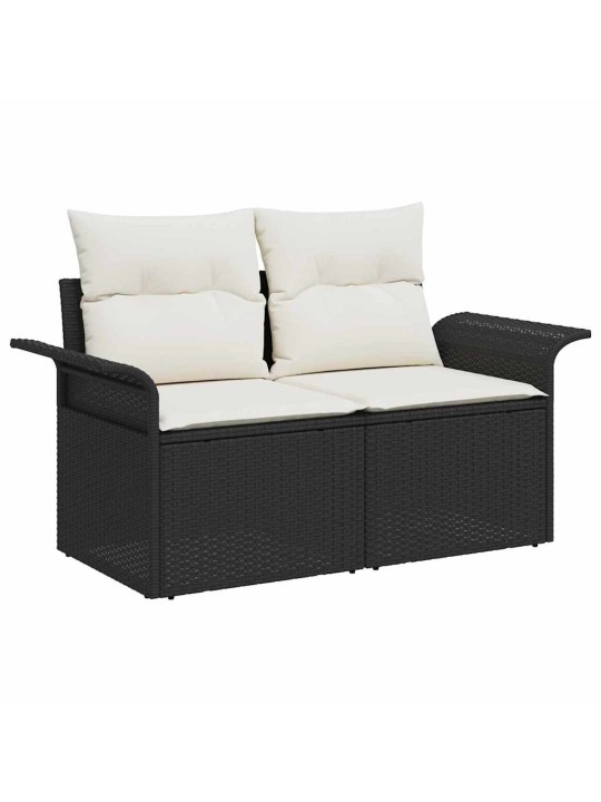 Dārza dīvānu komplekts 8 pcs melns un krēmkrāsa 80 x 80 x 71 cm