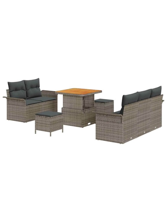 Dārza dīvānu komplekts ar spilvenu 8 pcs pelēka 80 x 80 x 71 cm