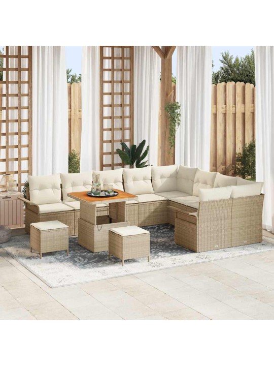 Dārza dīvānu komplekts 12 pcs bēšs un krēms 80 x 80 x 71 cm