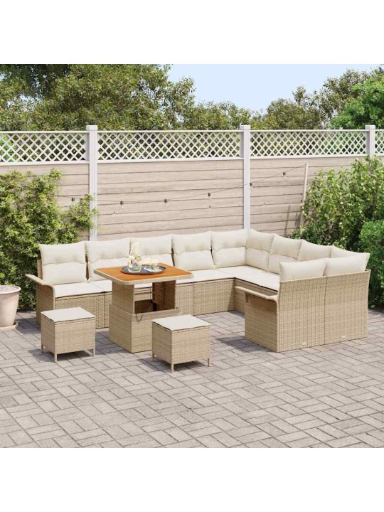 Dārza dīvānu komplekts 12 pcs bēšs un krēms 80 x 80 x 71 cm