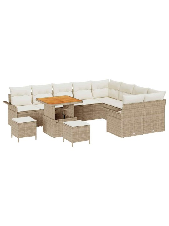 Dārza dīvānu komplekts 12 pcs bēšs un krēms 80 x 80 x 71 cm