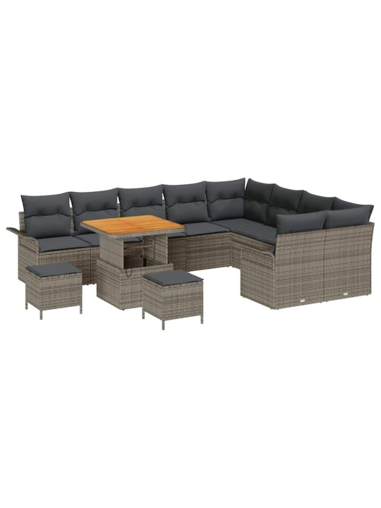 Dārza dīvānu komplekts 12 pcs pelēka 80 x 80 x 71 cm