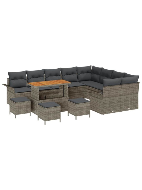 Dārza dīvānu komplekts 13 pcs pelēka 110 x 55 x 71 cm