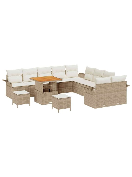 Dārza dīvānu komplekts 13 pcs bēšs un krēms 80 x 80 x 71 cm