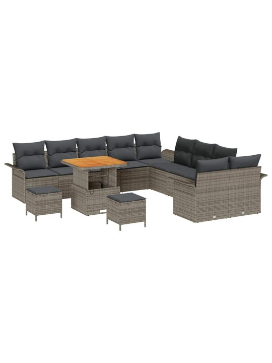 Dārza dīvānu komplekts 13 pcs pelēka 80 x 80 x 71 cm