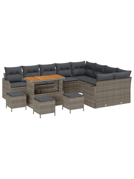 Dārza dīvānu komplekts 13 pcs pelēka 110 x 55 x 71 cm
