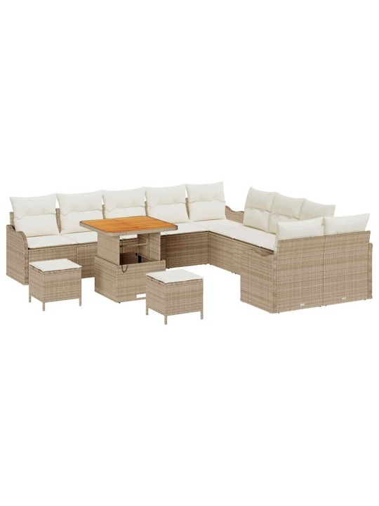 Dārza dīvānu komplekts 13 pcs bēšs un krēms 80 x 80 x 71 cm