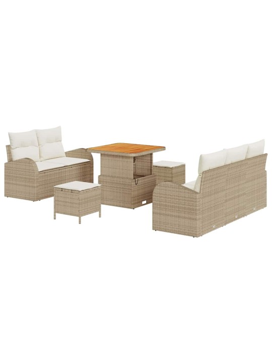 Dārza dīvānu komplekts 8 pcs bēšs un krēms 80 x 80 x 71 cm