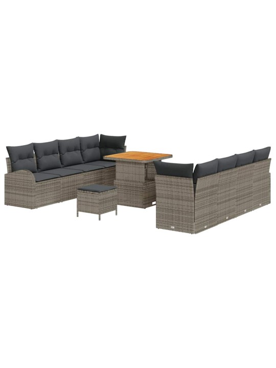 Dārza dīvānu komplekts 11 pcs pelēka 80 x 80 x 71 cm