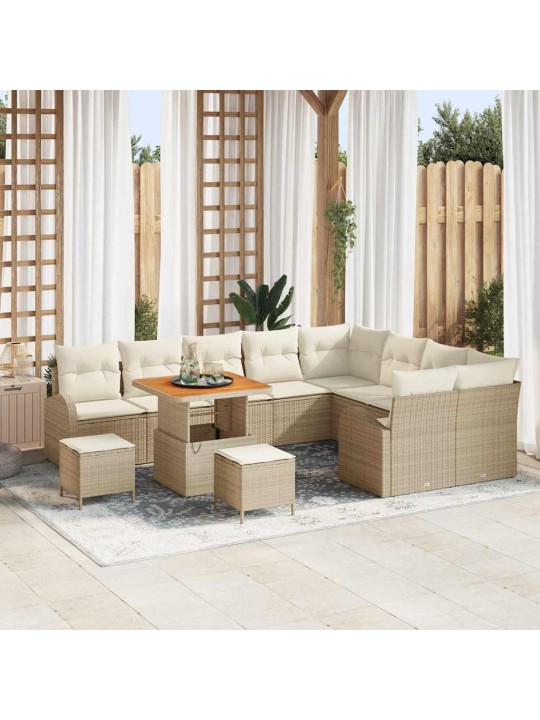 Dārza dīvānu komplekts 12 pcs bēšs un krēms 80 x 80 x 71 cm