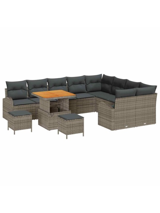 Dārza dīvānu komplekts 12 pcs pelēka 80 x 80 x 71 cm