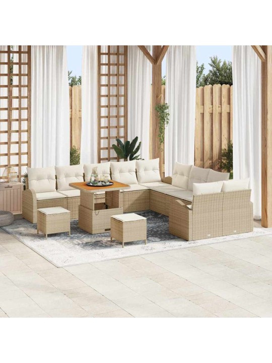 Dārza dīvānu komplekts 13 pcs bēšs un krēms 80 x 80 x 71 cm