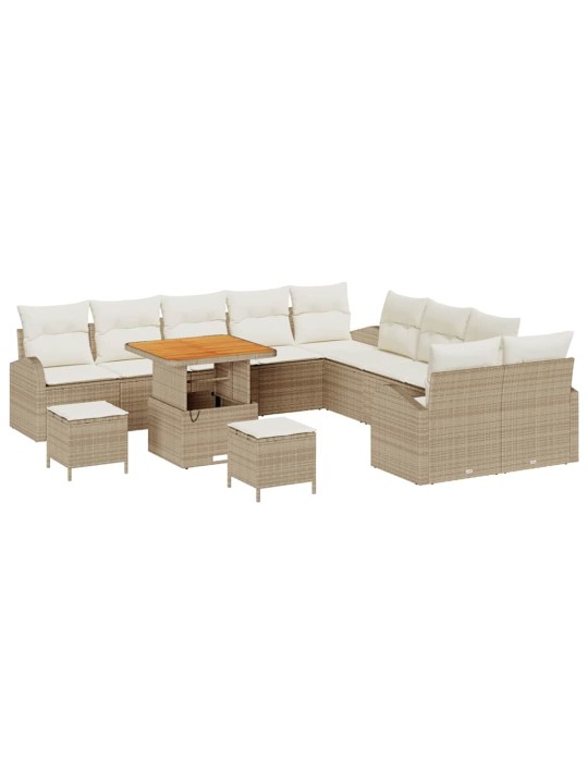 Dārza dīvānu komplekts 13 pcs bēšs un krēms 80 x 80 x 71 cm
