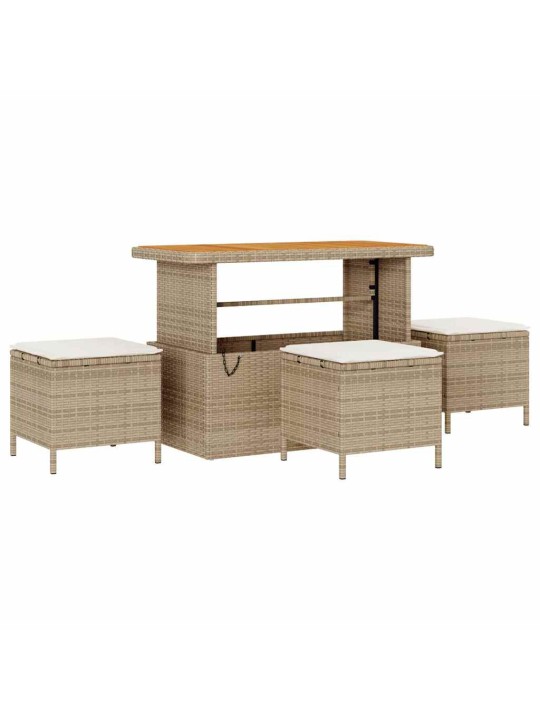 Dārza dīvānu komplekts 9 pcs bēšs un krēms 110 x 55 x 71 cm