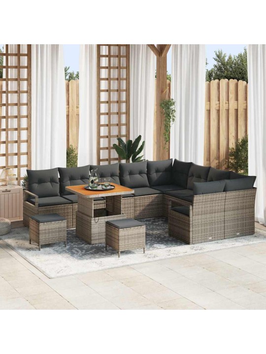 Dārza dīvānu komplekts 12 pcs pelēka 80 x 80 x 71 cm