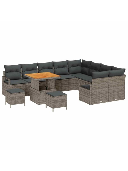 Dārza dīvānu komplekts 12 pcs pelēka 80 x 80 x 71 cm