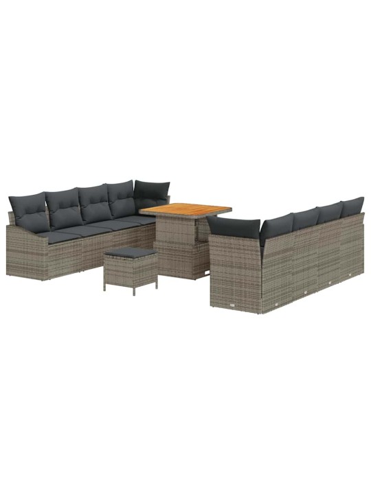 Dārza dīvānu komplekts 11 pcs pelēka 80 x 80 x 71 cm