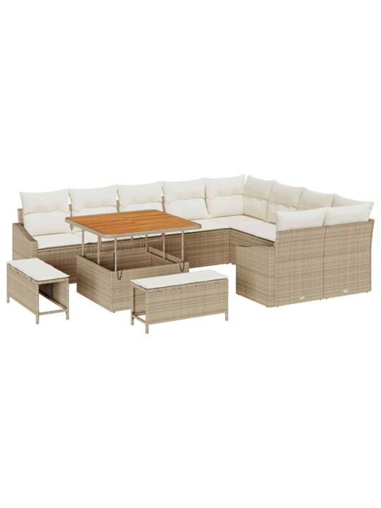 Dārza dīvānu komplekts 12 pcs bēšs un krēms 100 x 100 x 71 cm