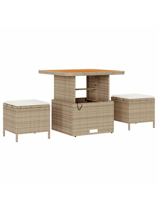 Dārza dīvānu komplekts 8 pcs bēšs un krēms 80 x 80 x 71 cm