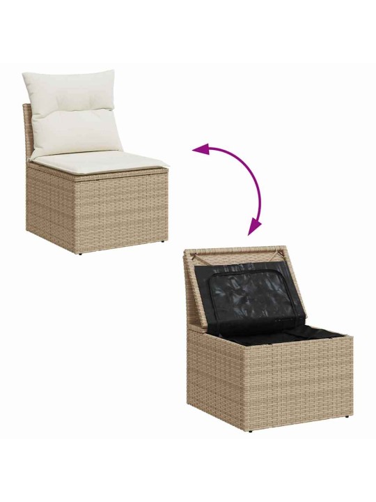 Dārza dīvānu komplekts 8 pcs bēšs un krēms 80 x 80 x 71 cm