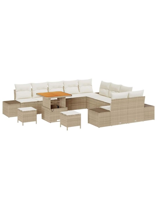 Dārza dīvānu komplekts 13 pcs bēšs un krēms 80 x 80 x 71 cm