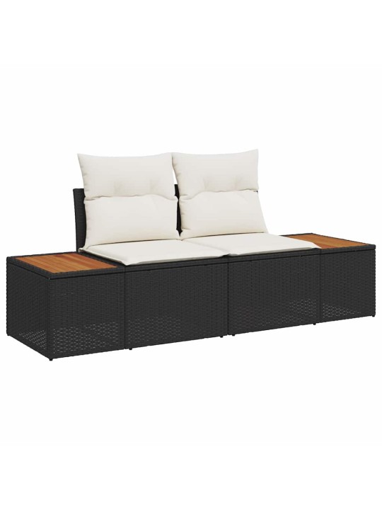 Dārza dīvānu komplekts 8 pcs melns un krēmkrāsa 80 x 80 x 71 cm