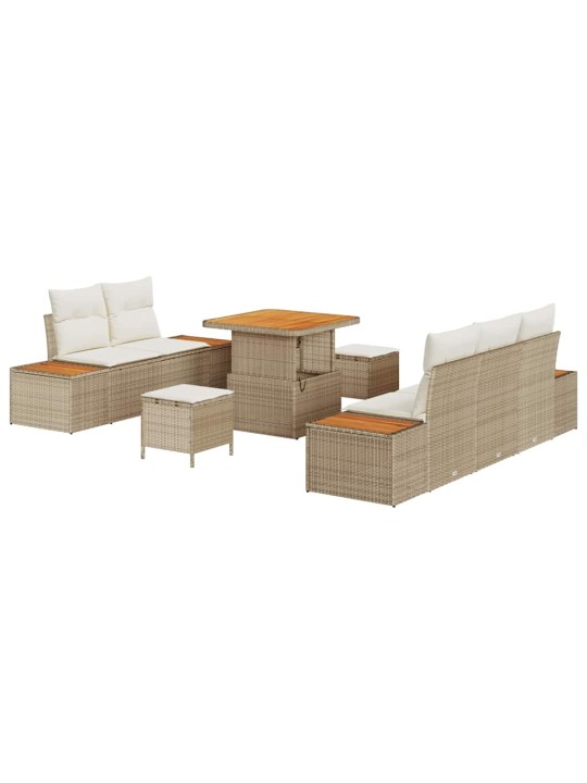 Dārza dīvānu komplekts 8 pcs bēšs un krēms 80 x 80 x 71 cm