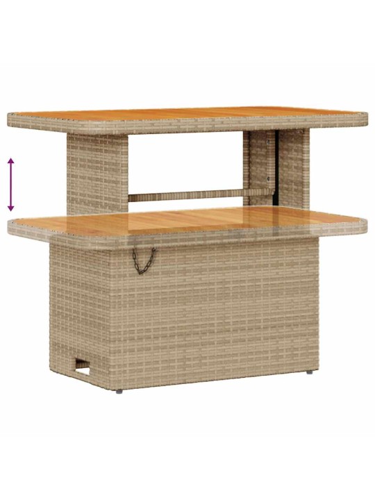 Dārza dīvānu komplekts 9 pcs bēša 90 x 55 x 71 cm poliratāns