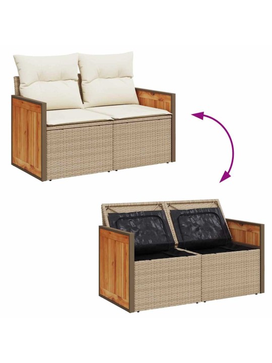 Dārza dīvānu komplekts 12 pcs bēšs un krēms 80 x 80 x 71 cm