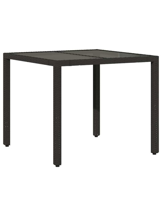 Dārza ēdamgalds 3 pcs melna 90 x 90 x 75 cm poliratāns