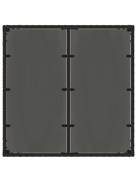 Dārza ēdamgalds 3 pcs melna 90 x 90 x 75 cm poliratāns