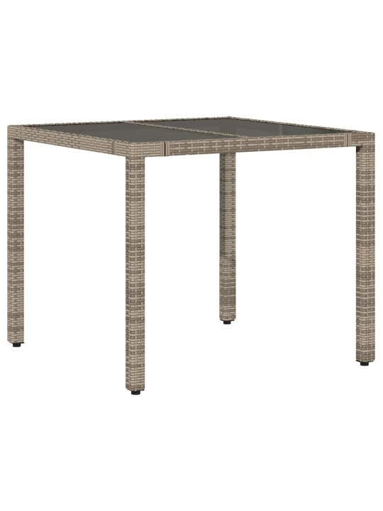 Dārza ēdamgalds 3 pcs pelēks un brūns 90 x 90 x 75 cm