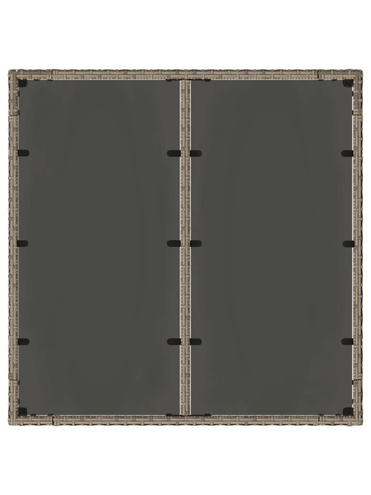 Dārza ēdamgalds 3 pcs pelēks un brūns 90 x 90 x 75 cm
