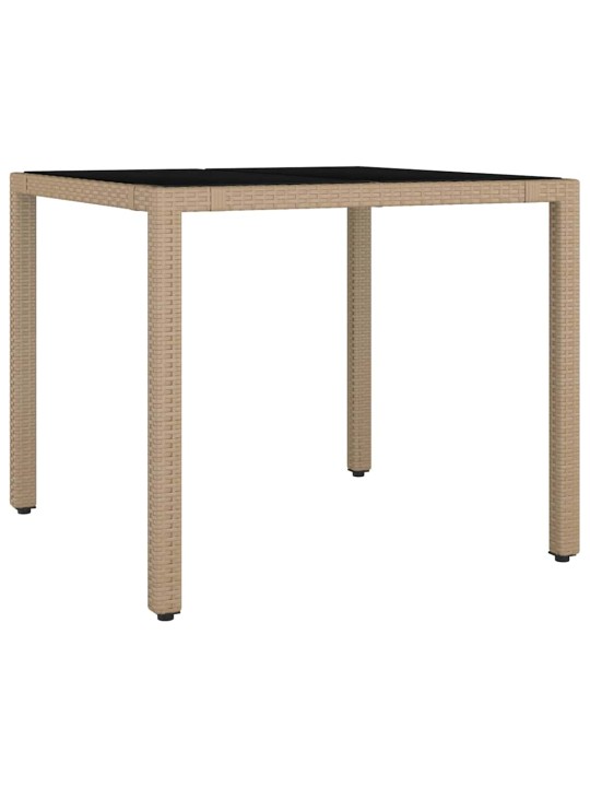Dārza ēdamgalds 3 pcs bēša 90 x 90 x 75 cm poliratāns