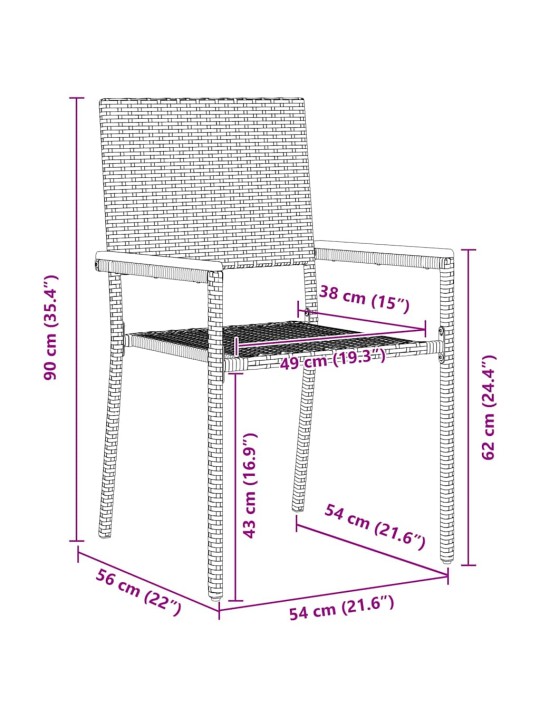 Dārza ēdamgalds 3 pcs bēša 90 x 90 x 75 cm poliratāns