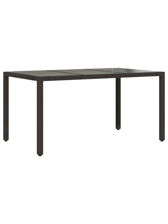 Dārza ēdamgalds 5 pcs melna 150 x 90 x 75 cm poliratāns