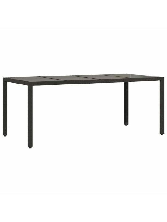 Dārza ēdamgalds 9 pcs melna 190 x 90 x 75 cm poliratāns