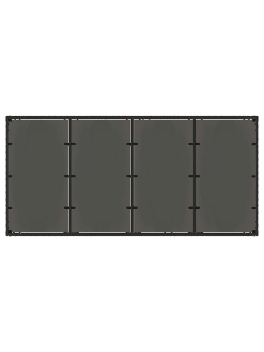 Dārza ēdamgalds 9 pcs melna 190 x 90 x 75 cm poliratāns
