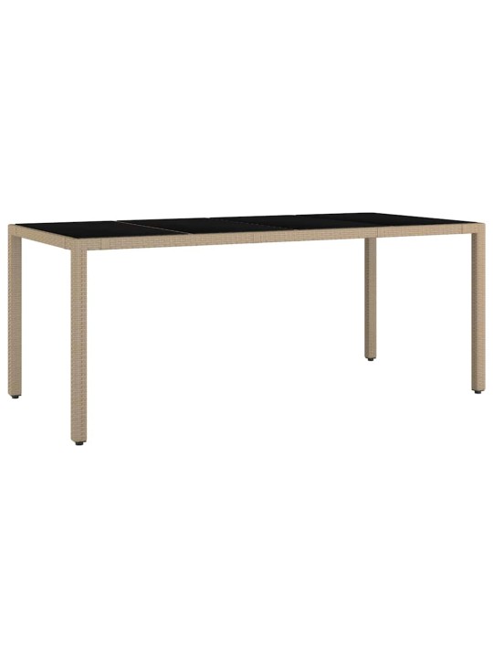 Dārza ēdamgalds 9 pcs bēša 190 x 90 x 75 cm poliratāns